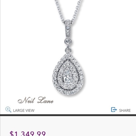 Neil Lane Pear Diamond Necklace - Picture 1 of 6